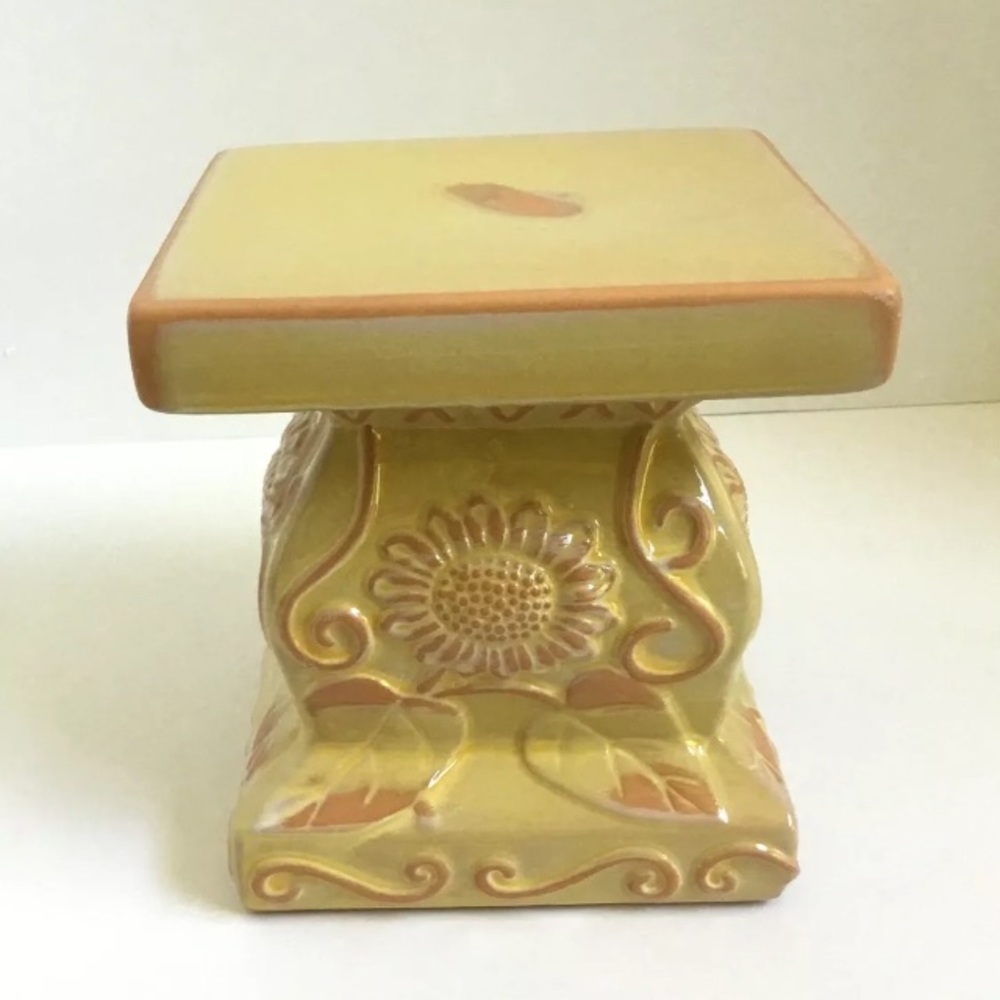 SLAH Tuscan Glazed Sunflower Candle Stand EUC